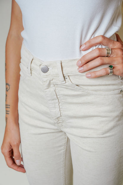 ACQUAVERDE - Jean Cara Velours Côtelé Natural