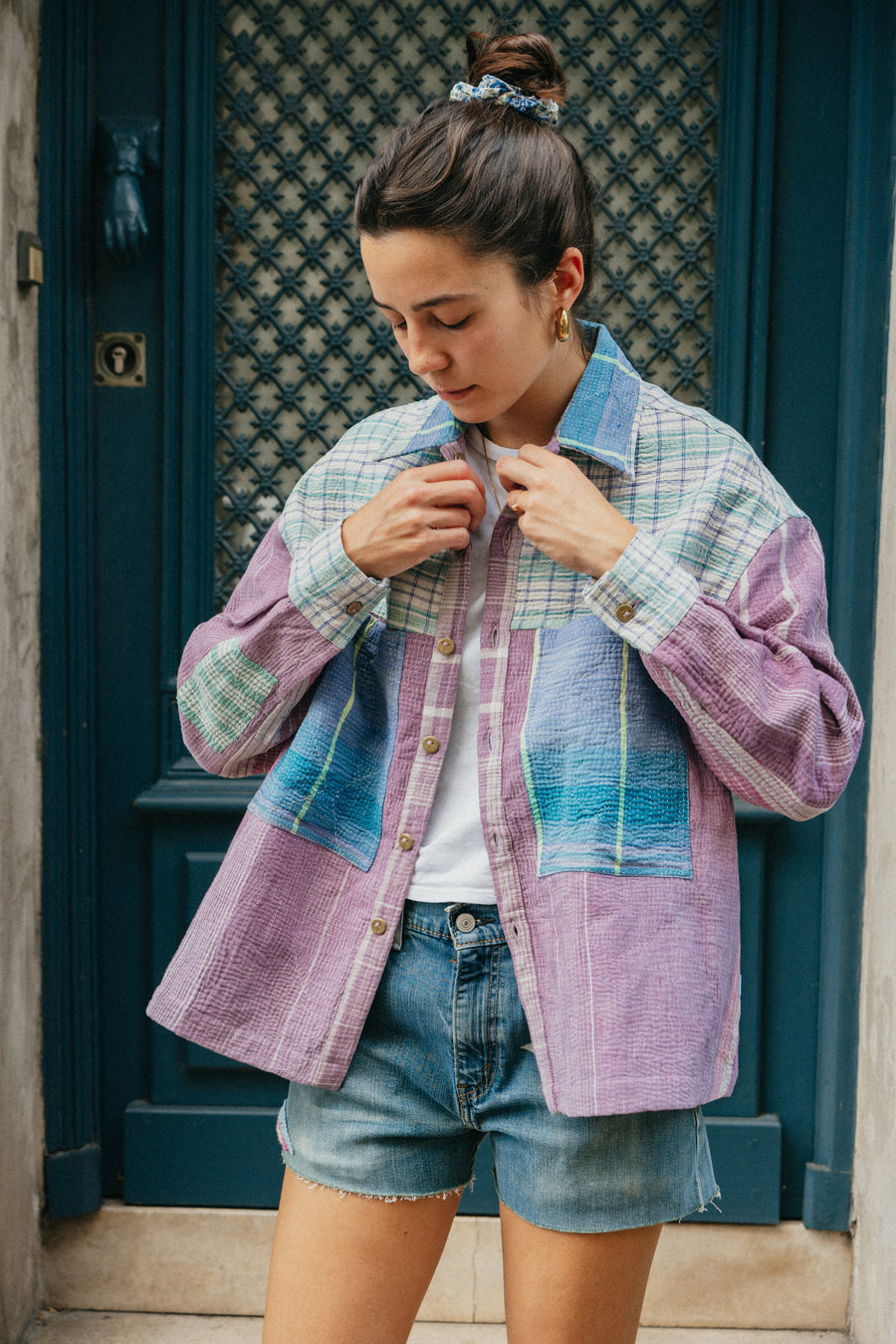 THE BLUE ISLAND - Kantha Ludhiana Jacket