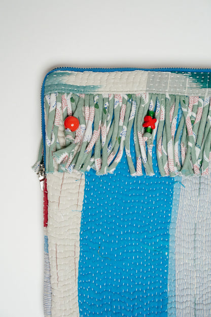 THE BLUE ISLAND - Kantha Fringe Laptop Sleeve