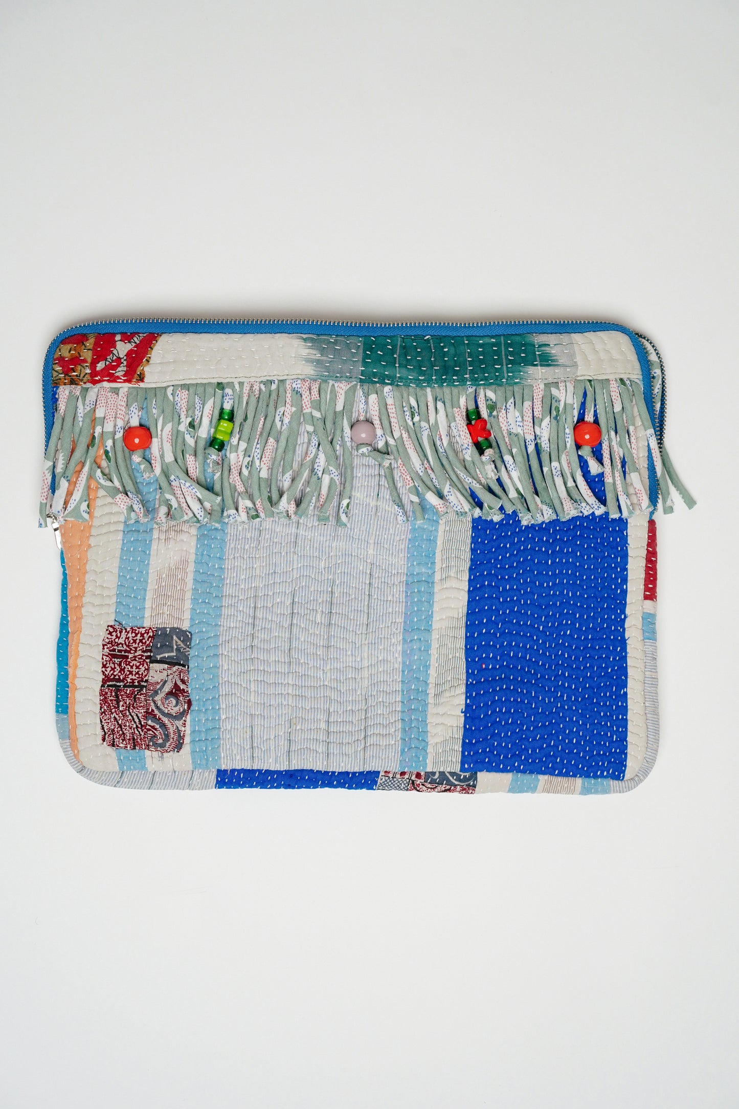 THE BLUE ISLAND - Kantha Fringe Laptop Sleeve