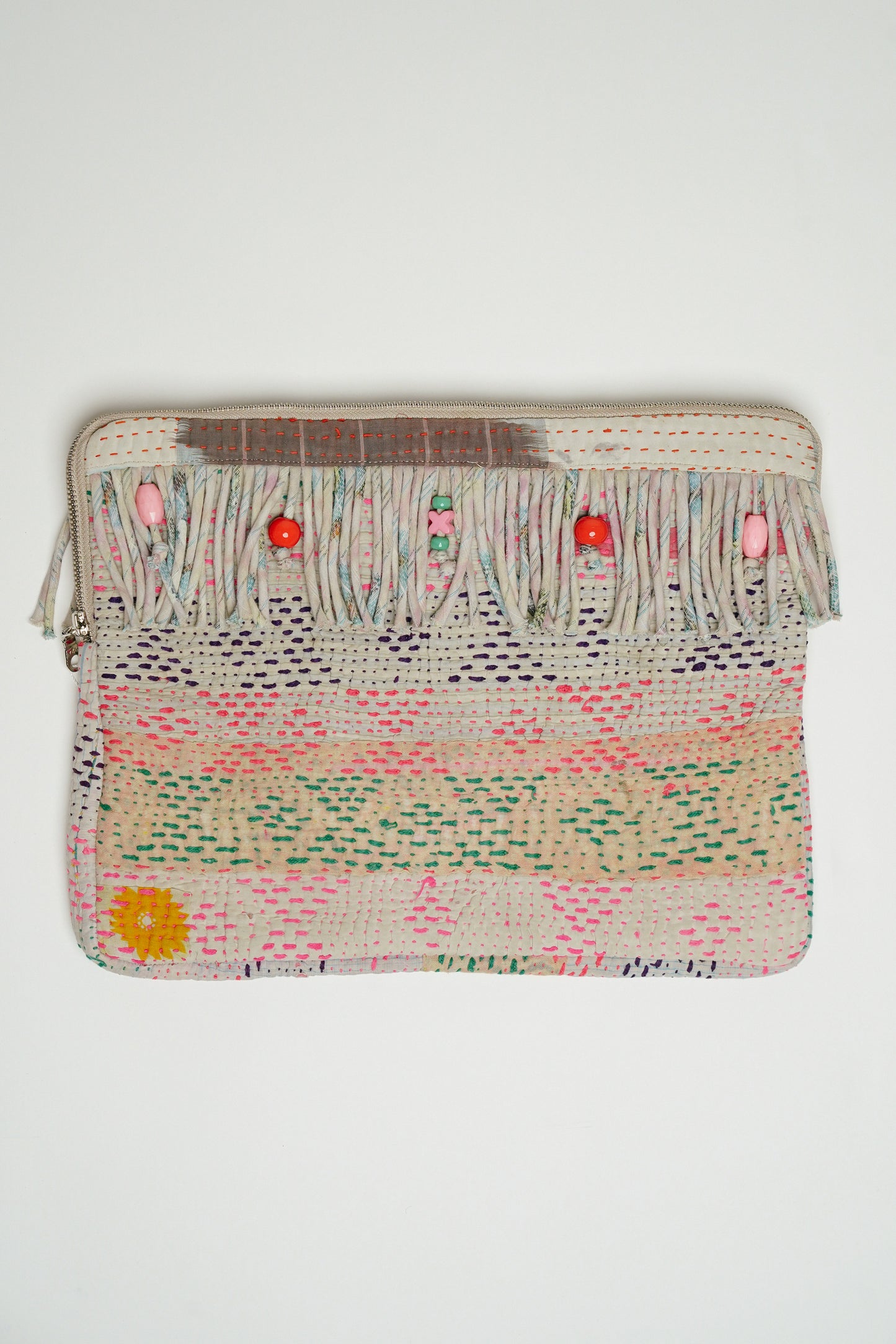 L'ÎLE BLEUE - Housse d'Ordinateur Kantha Franges