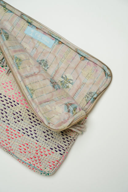 L'ÎLE BLEUE - Housse d'Ordinateur Kantha Franges