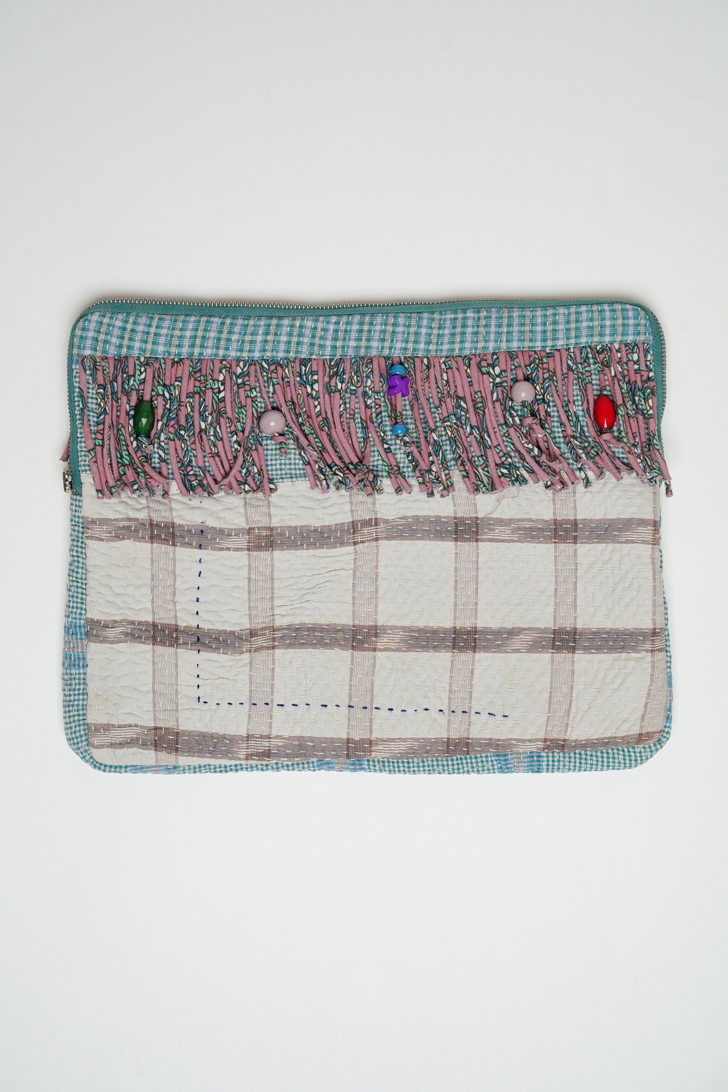 THE BLUE ISLAND - Kantha Fringe Laptop Sleeve