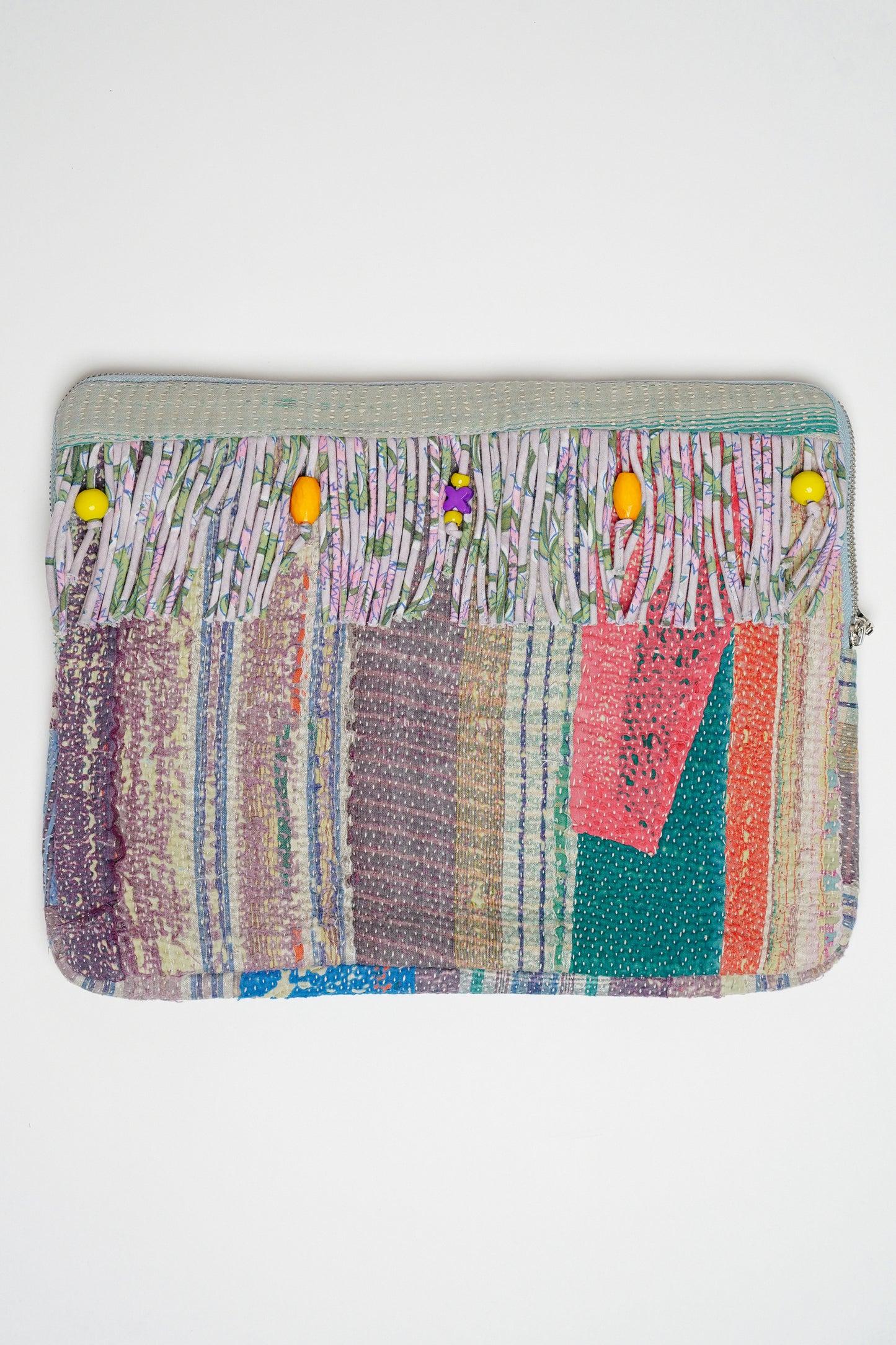THE BLUE ISLAND - Kantha Fringe Laptop Sleeve