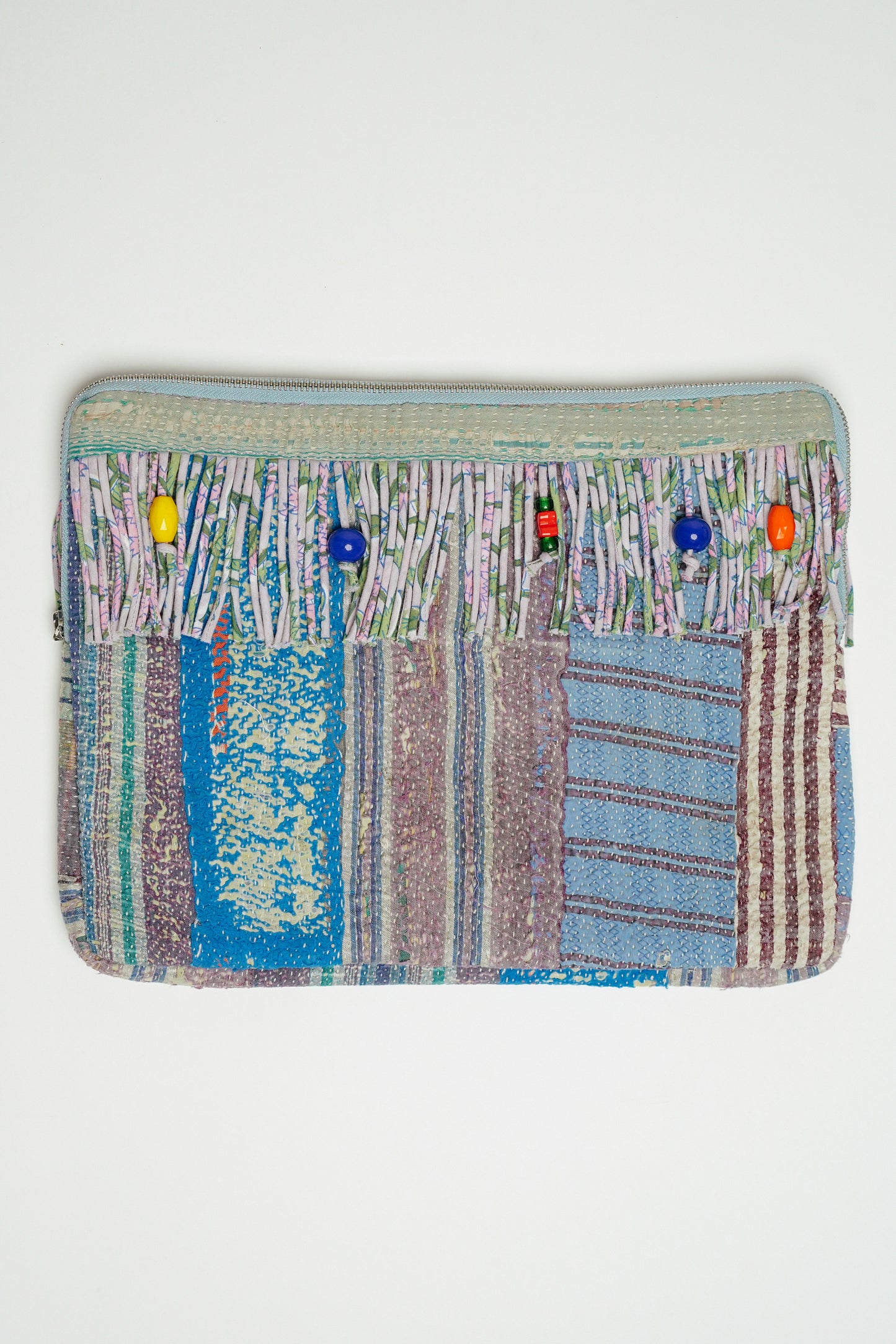 THE BLUE ISLAND - Kantha Fringe Laptop Sleeve