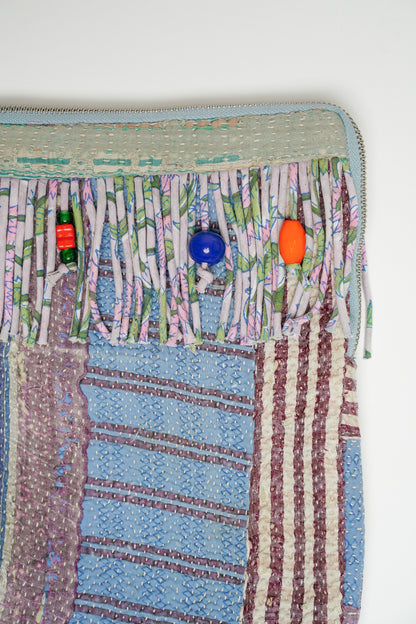 THE BLUE ISLAND - Kantha Fringe Laptop Sleeve