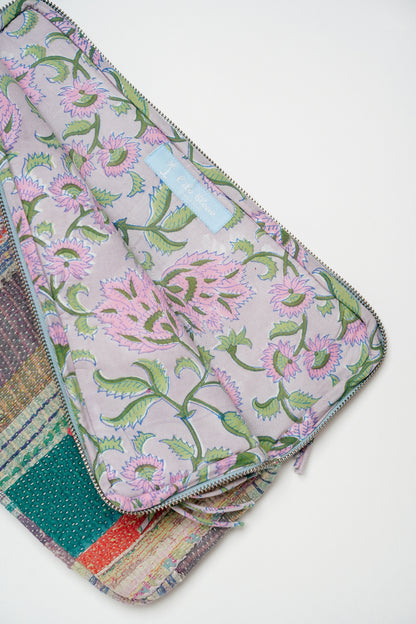 THE BLUE ISLAND - Kantha Fringe Laptop Sleeve