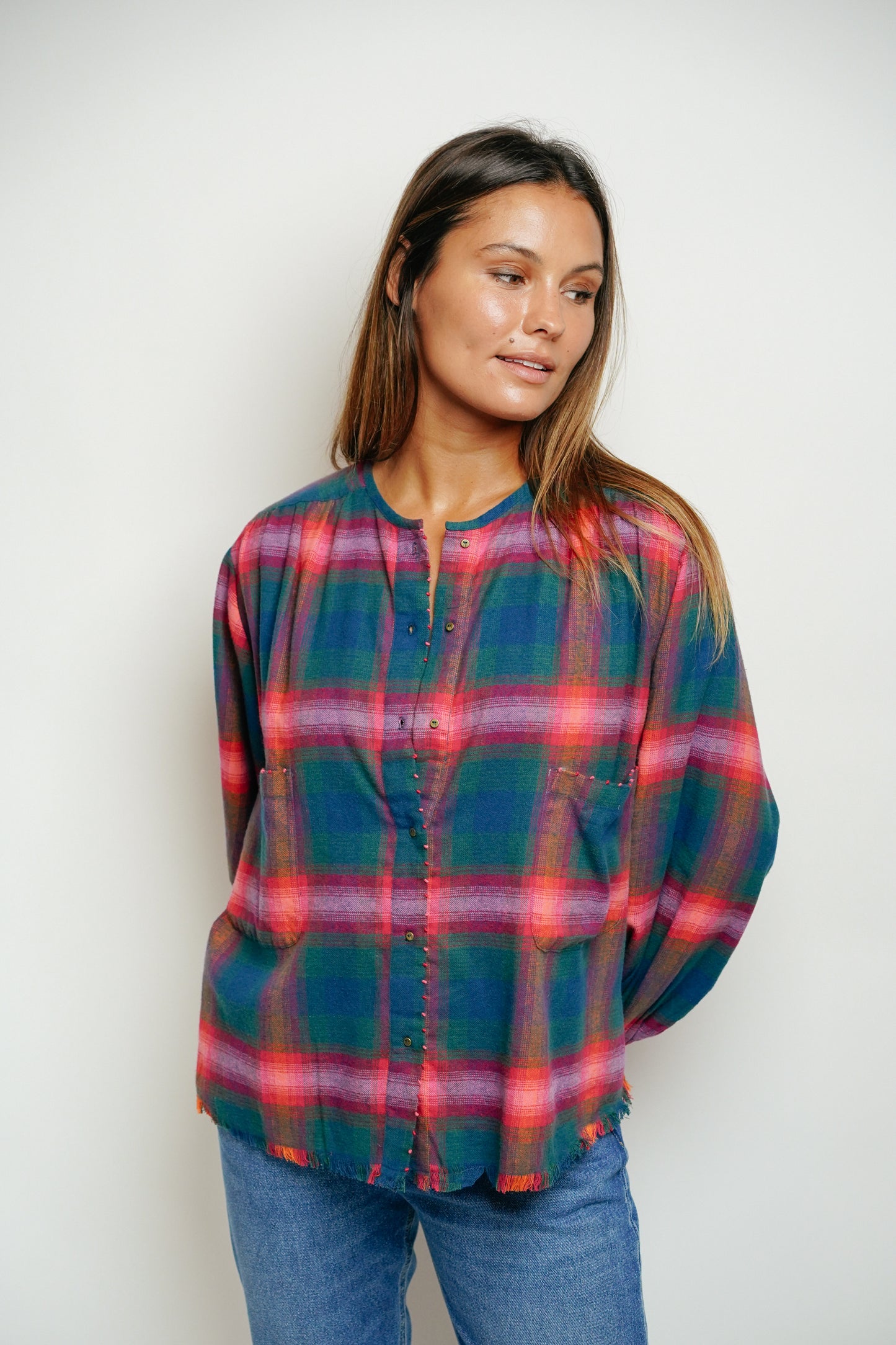 L'ÎLE BLEUE - Blouse Kamini Tartan