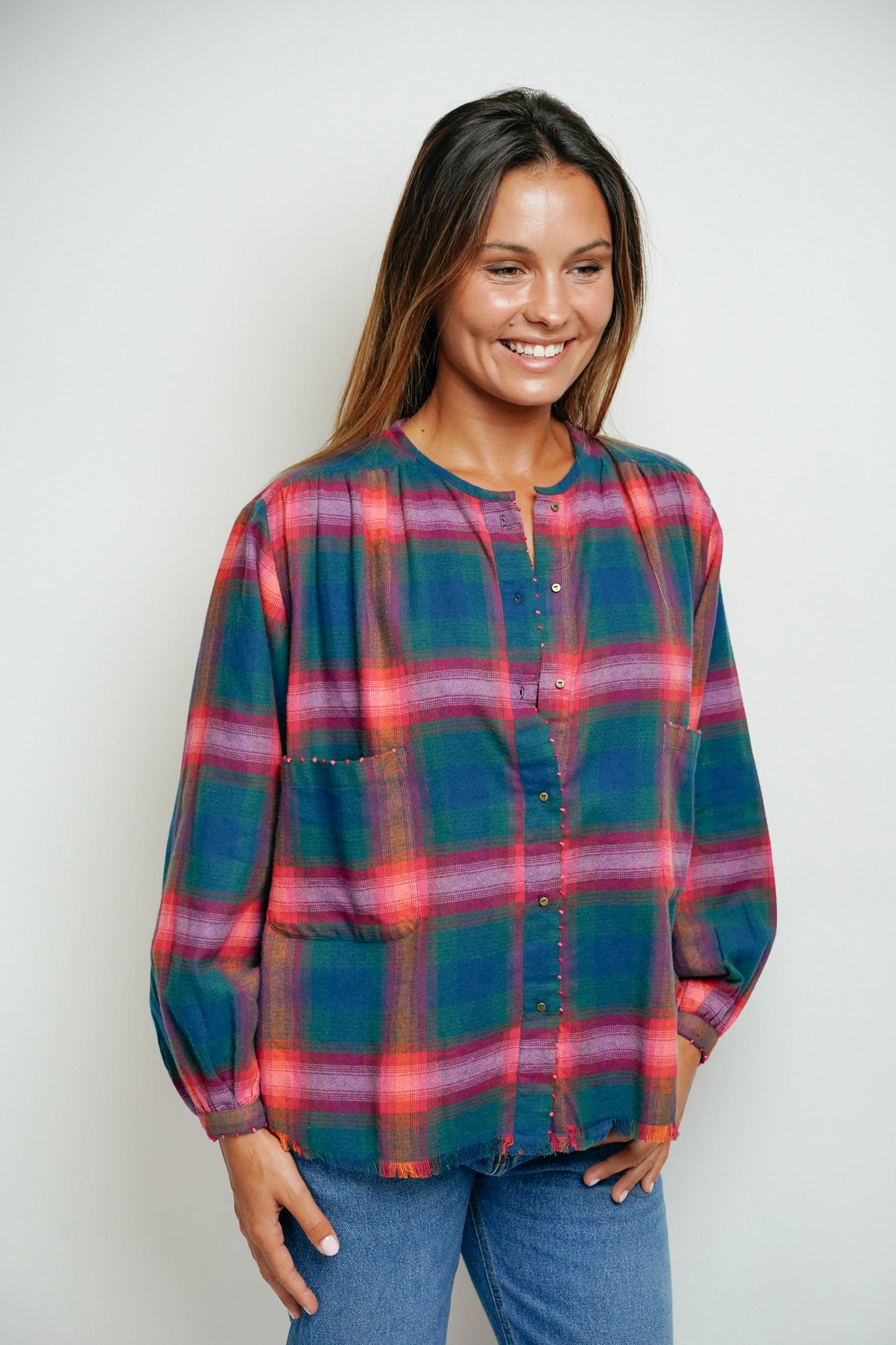 L'ÎLE BLEUE - Blouse Kamini Tartan