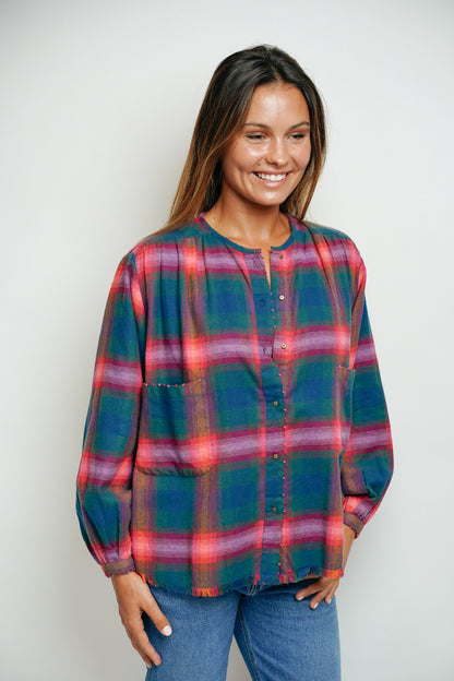 L'ÎLE BLEUE - Blouse Kamini Tartan