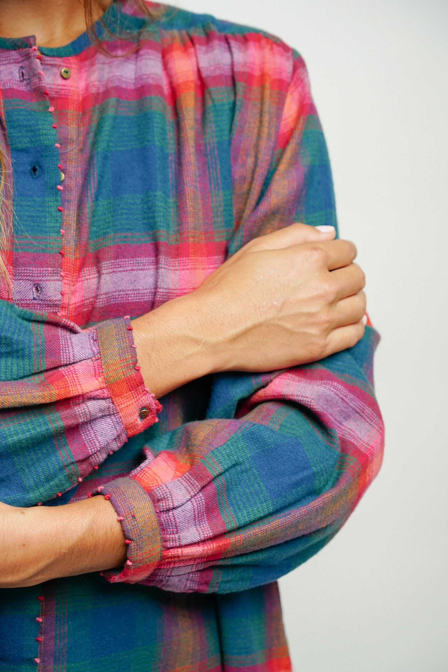 L'ÎLE BLEUE - Blouse Kamini Tartan