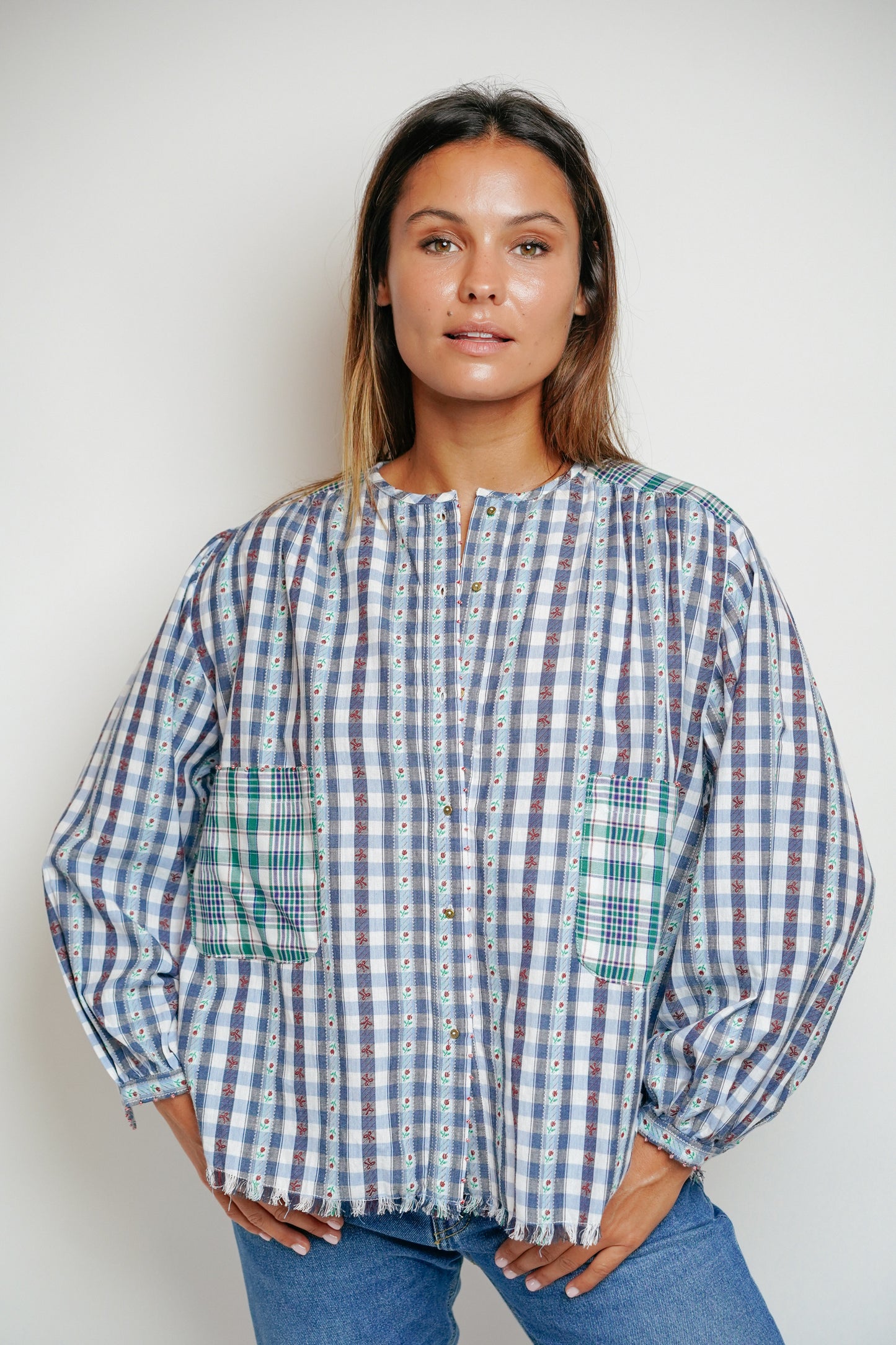 L'ÎLE BLEUE - Blouse Kamini Fleurs