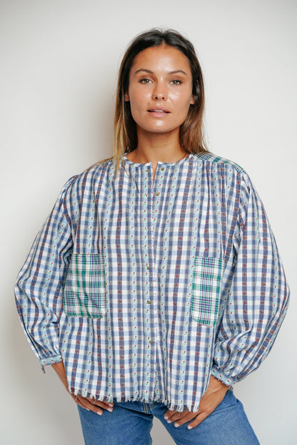 L'ÎLE BLEUE - Blouse Kamini Fleurs