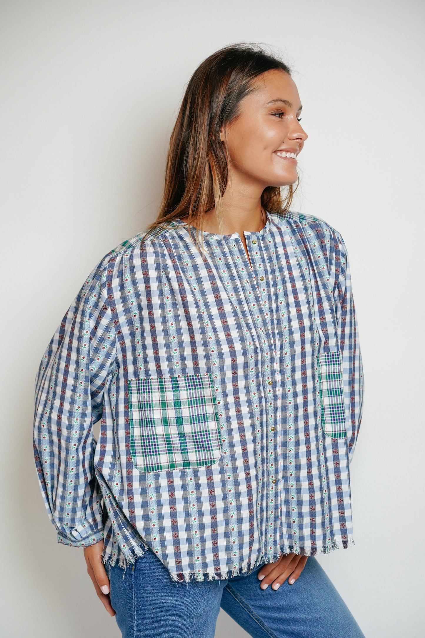 L'ÎLE BLEUE - Blouse Kamini Fleurs