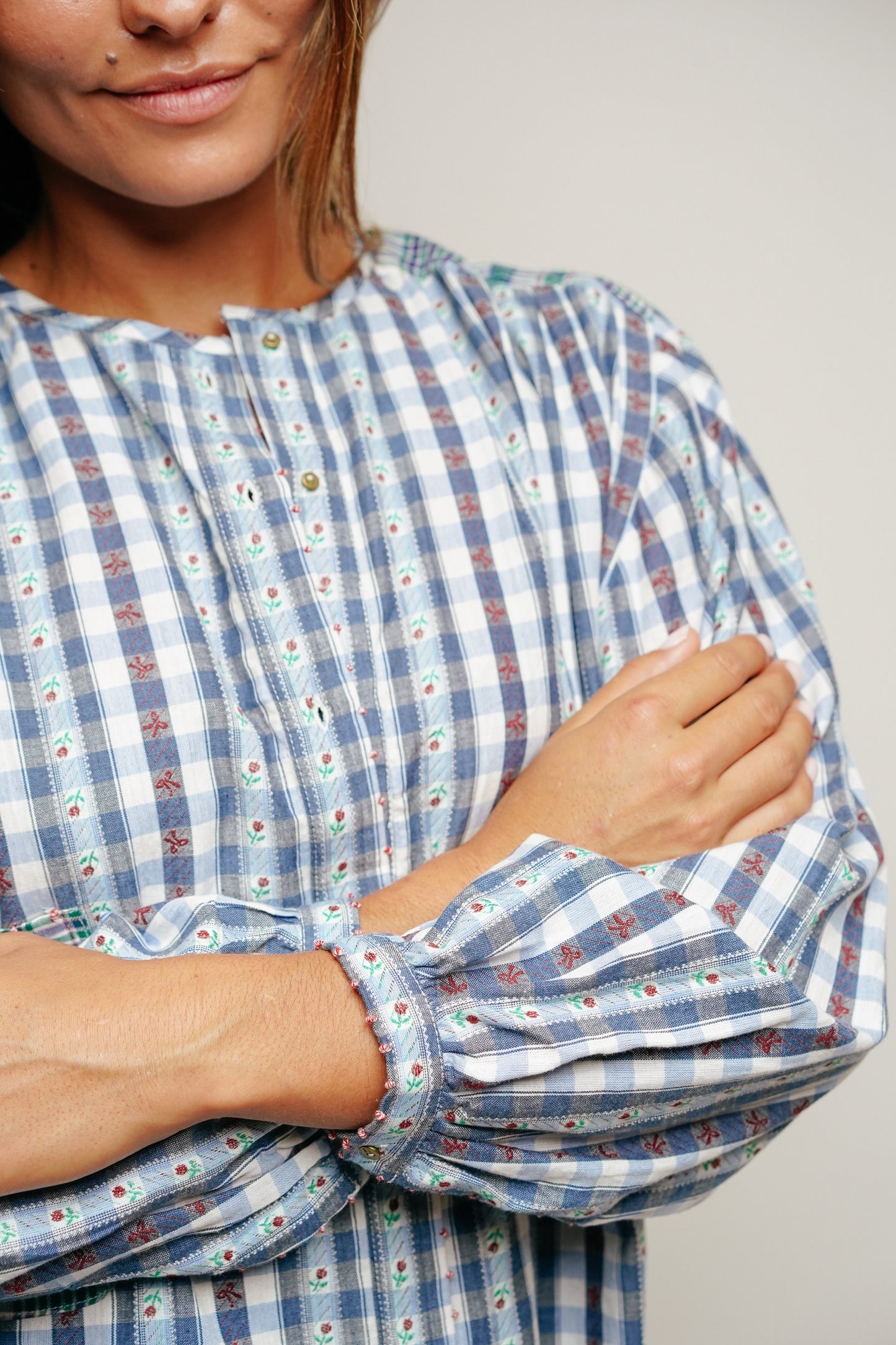 L'ÎLE BLEUE - Blouse Kamini Fleurs