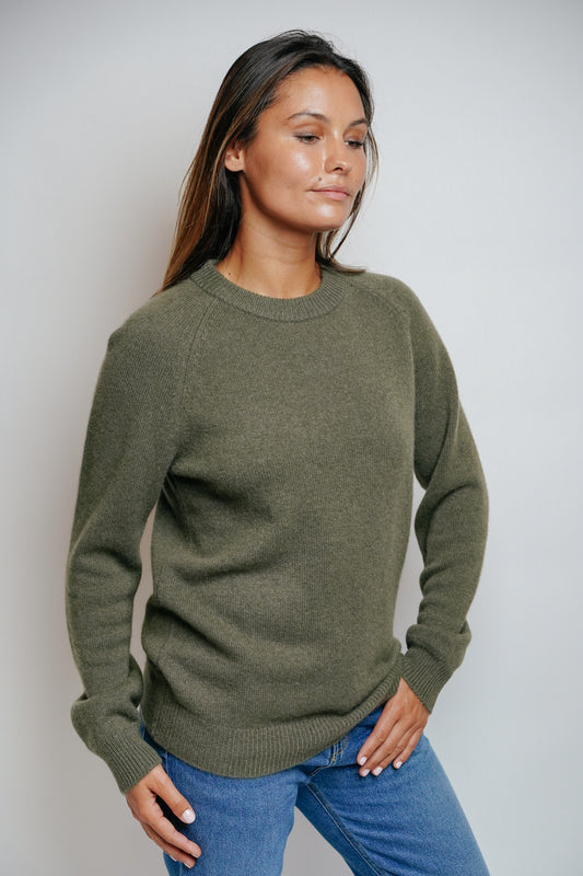 ESTHÈME - Round Neck Cashmere Khaki