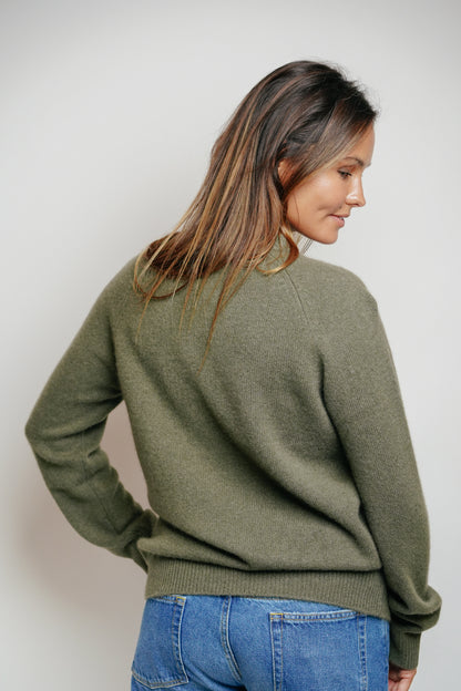 ESTHÈME - Round Neck Cashmere Khaki
