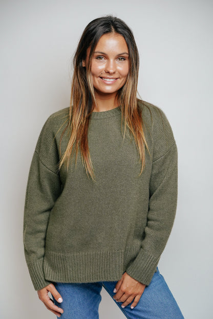 ESTHÈME - Round Neck Cashmere Khaki