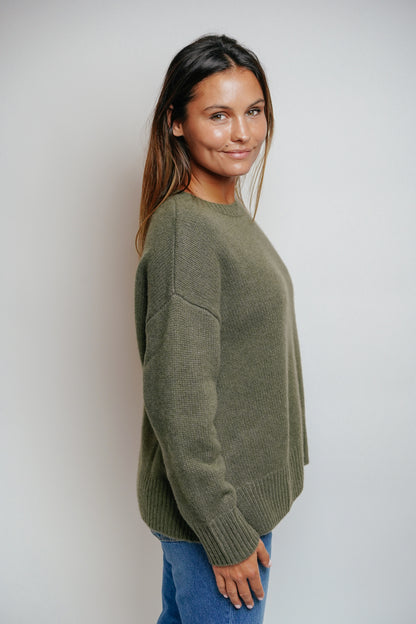 ESTHÈME - Round Neck Cashmere Khaki