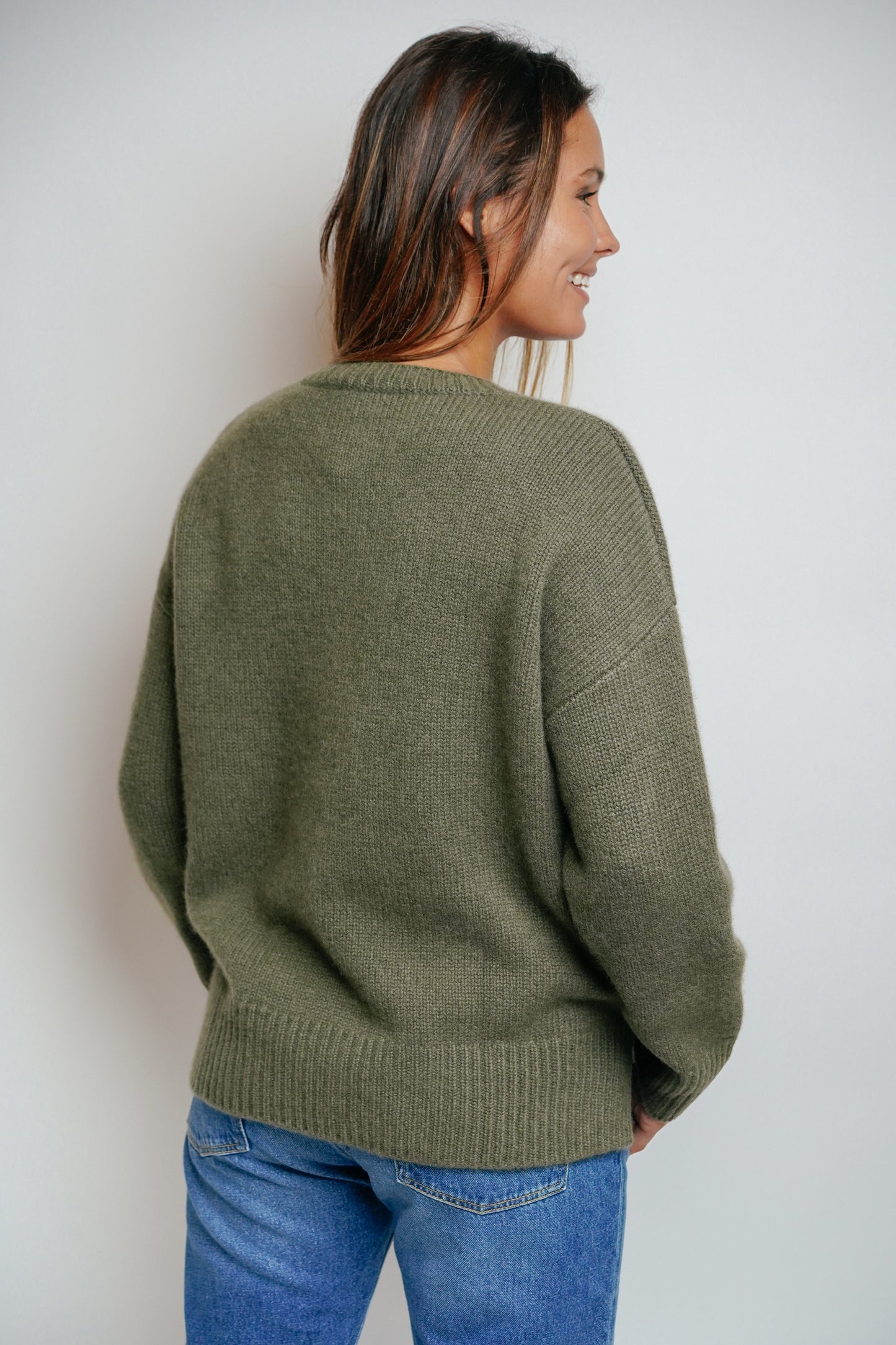 ESTHÈME - Round Neck Cashmere Khaki
