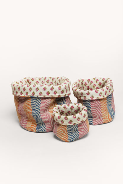 L'ÎLE BLEUE - 3 PANIÈRES DE RANGEMENT