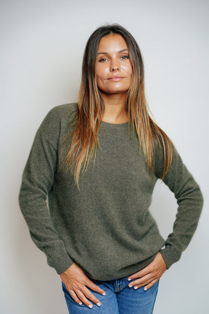 ESTHÈME - Khaki Raccoon Round Neck