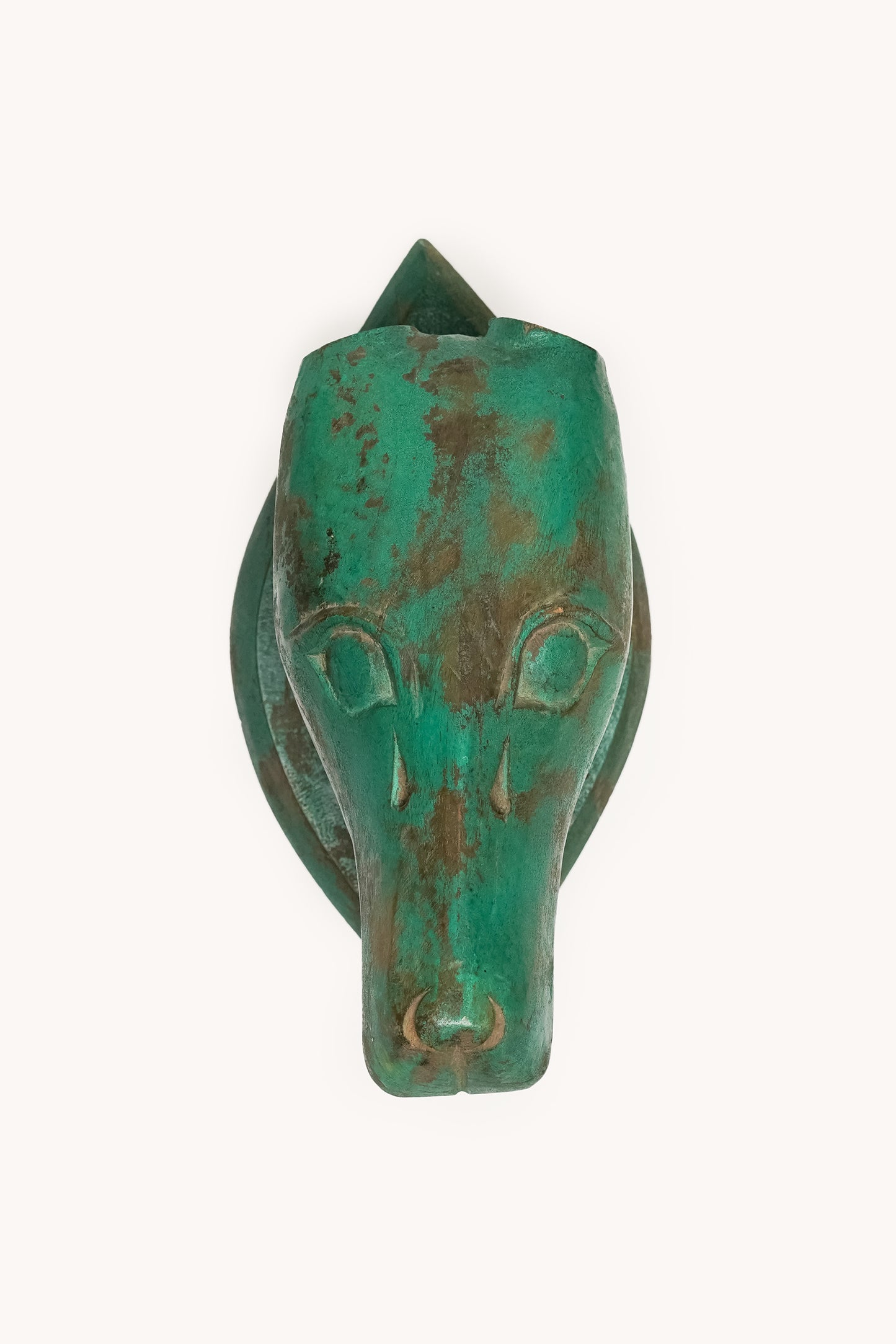 L'ÎLE BLEUE - TÊTE D'ANIMAL EN BOIS DE MANGUIER