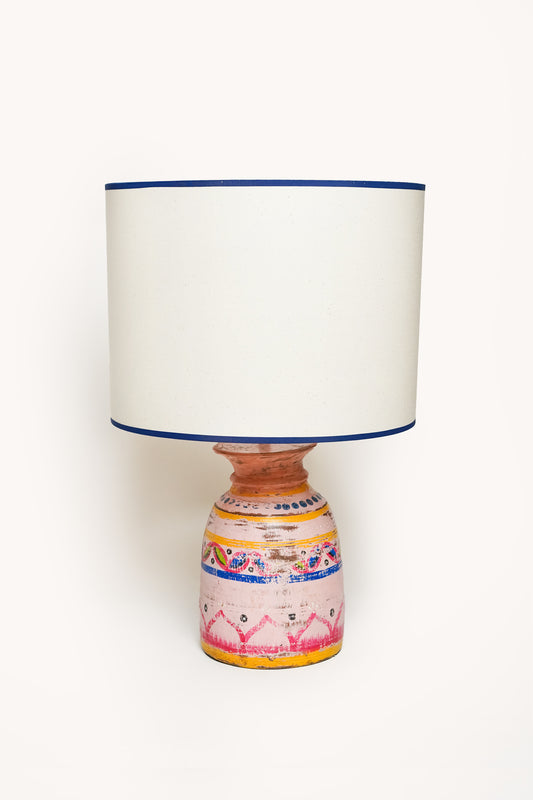 L'ÎLE BLEUE - PIED DE LAMPE EN BOIS DE MANGUIER