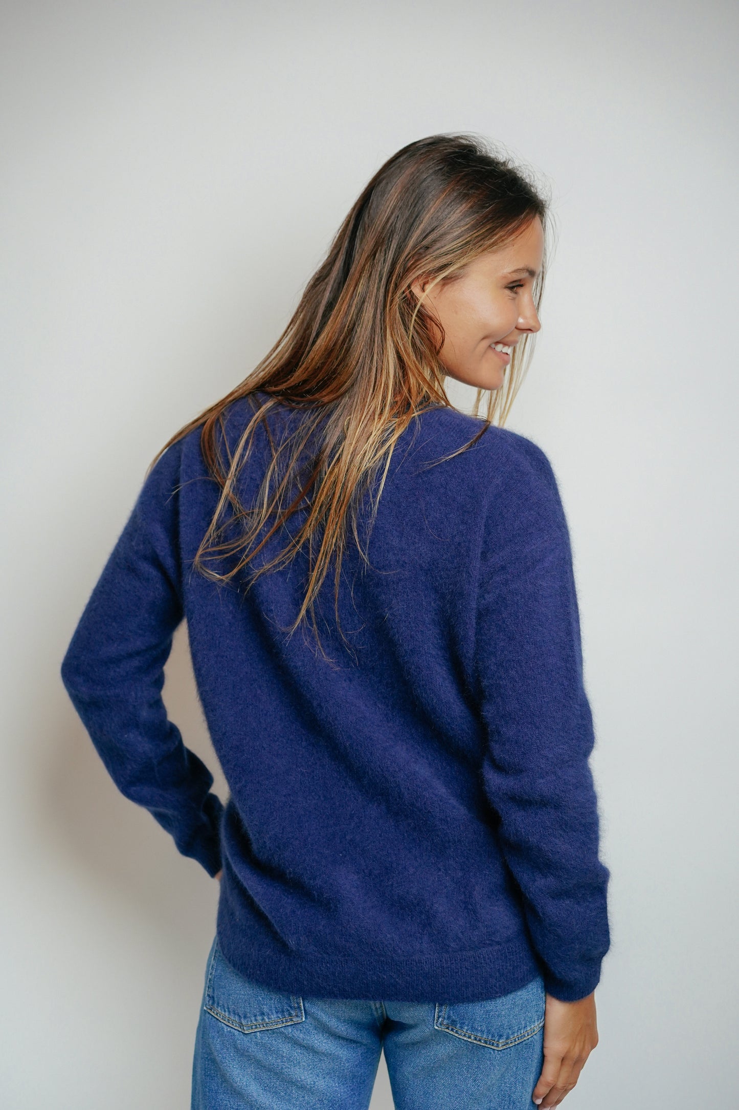 ESTHÈME - Small V-Neck Raccoon Navy