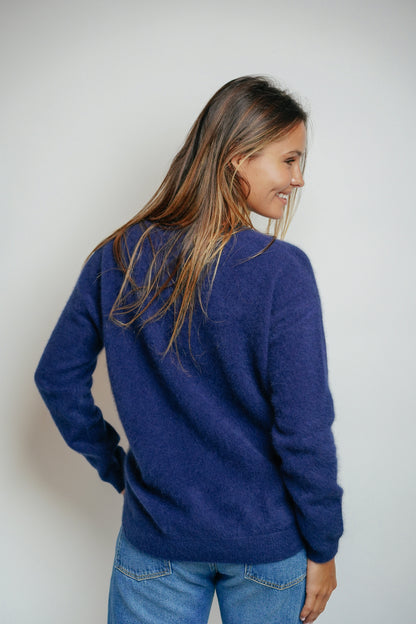 ESTHÈME - Small V-Neck Raccoon Navy