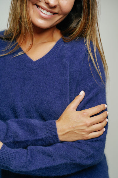 ESTHÈME - Small V-Neck Raccoon Navy