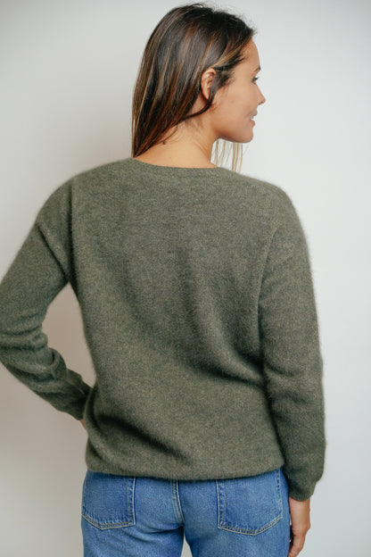 ESTHÈME - Small V-Neck Raccoon Khaki