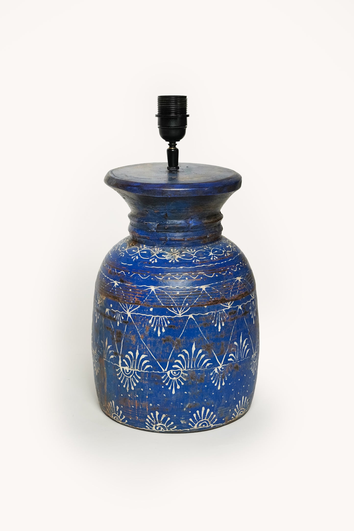 L'ÎLE BLEUE - PIED DE LAMPE EN BOIS DE MANGUIER