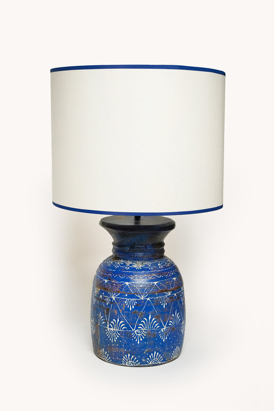 L'ÎLE BLEUE - PIED DE LAMPE EN BOIS DE MANGUIER