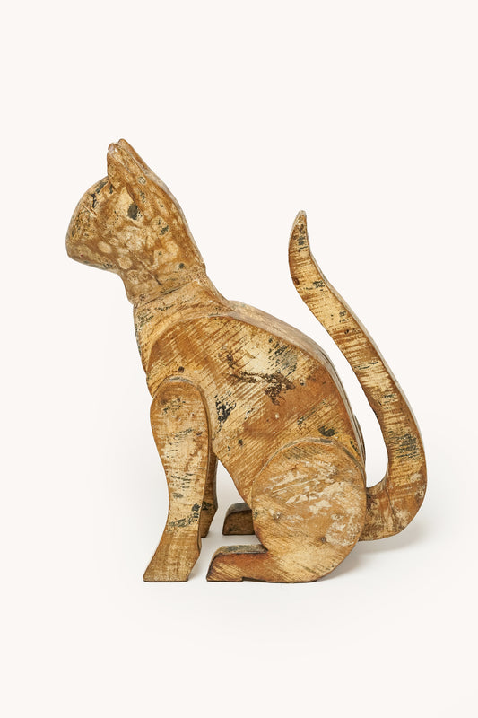 L'ÎLE BLEUE - CHAT EN BOIS DE MANGUIER