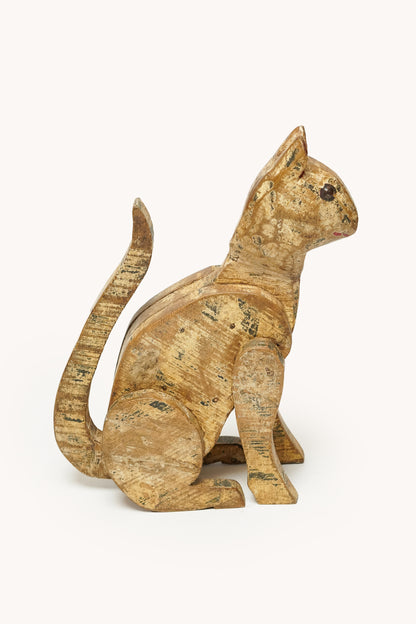 L'ÎLE BLEUE - CHAT EN BOIS DE MANGUIER