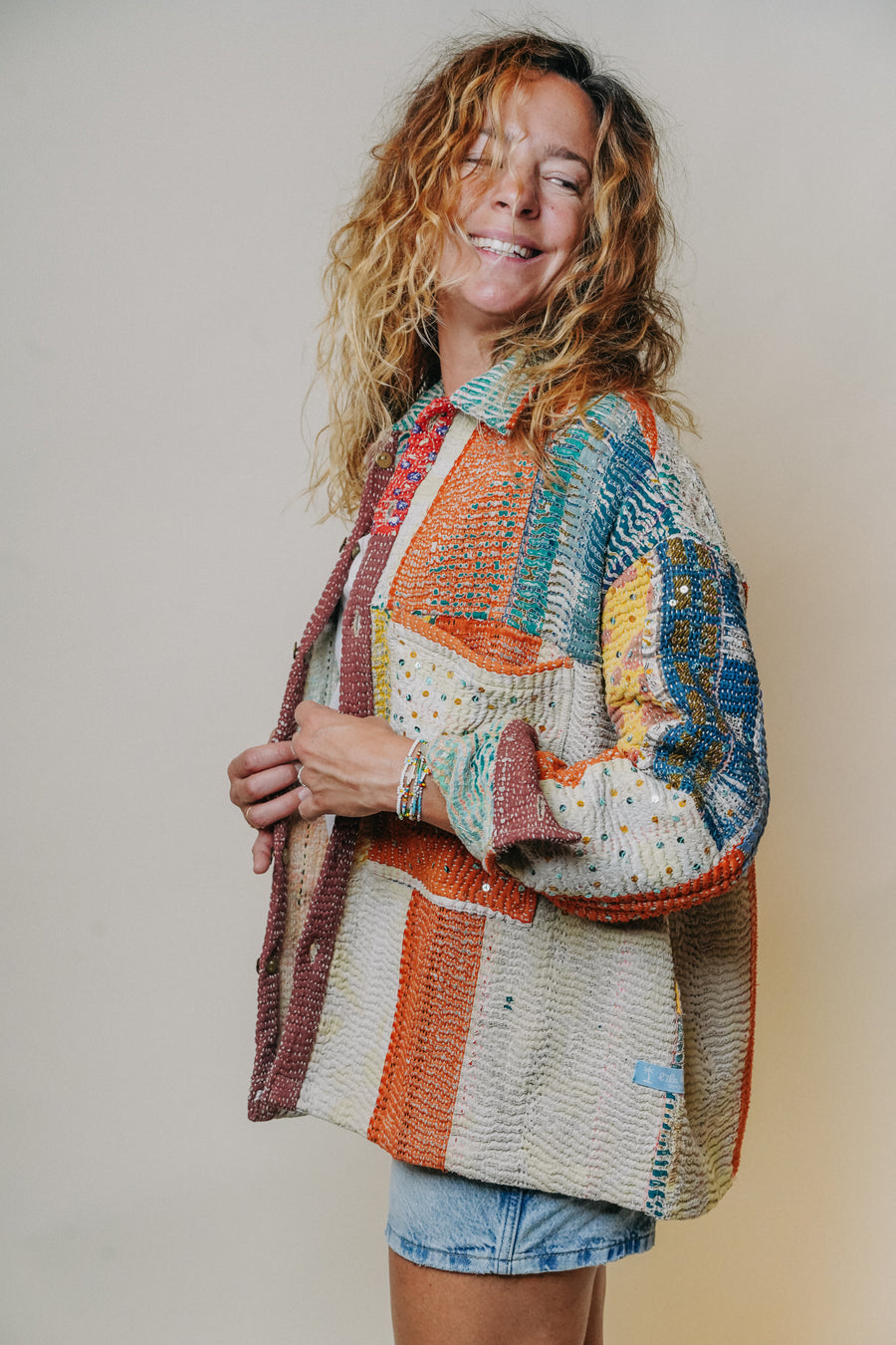 THE BLUE ISLAND - Kantha Jacket - Sequins