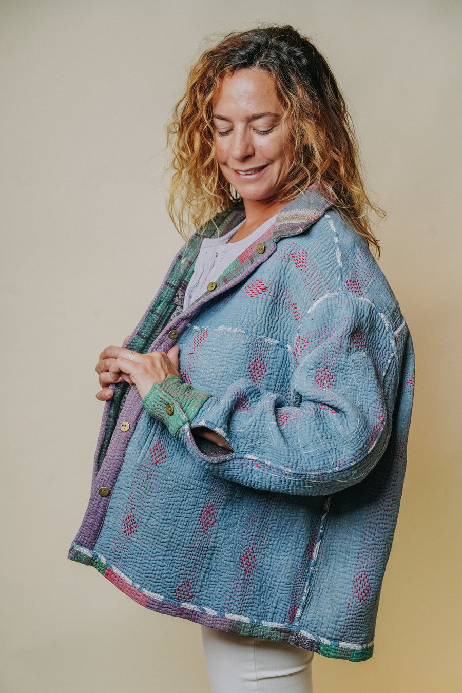 THE BLUE ISLAND - Kantha Jacket - Sequins