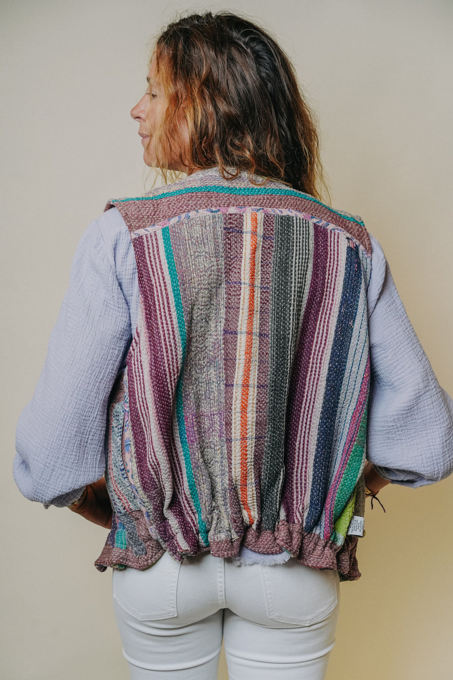 THE BLUE ISLAND - Kantha Vest - Sequins