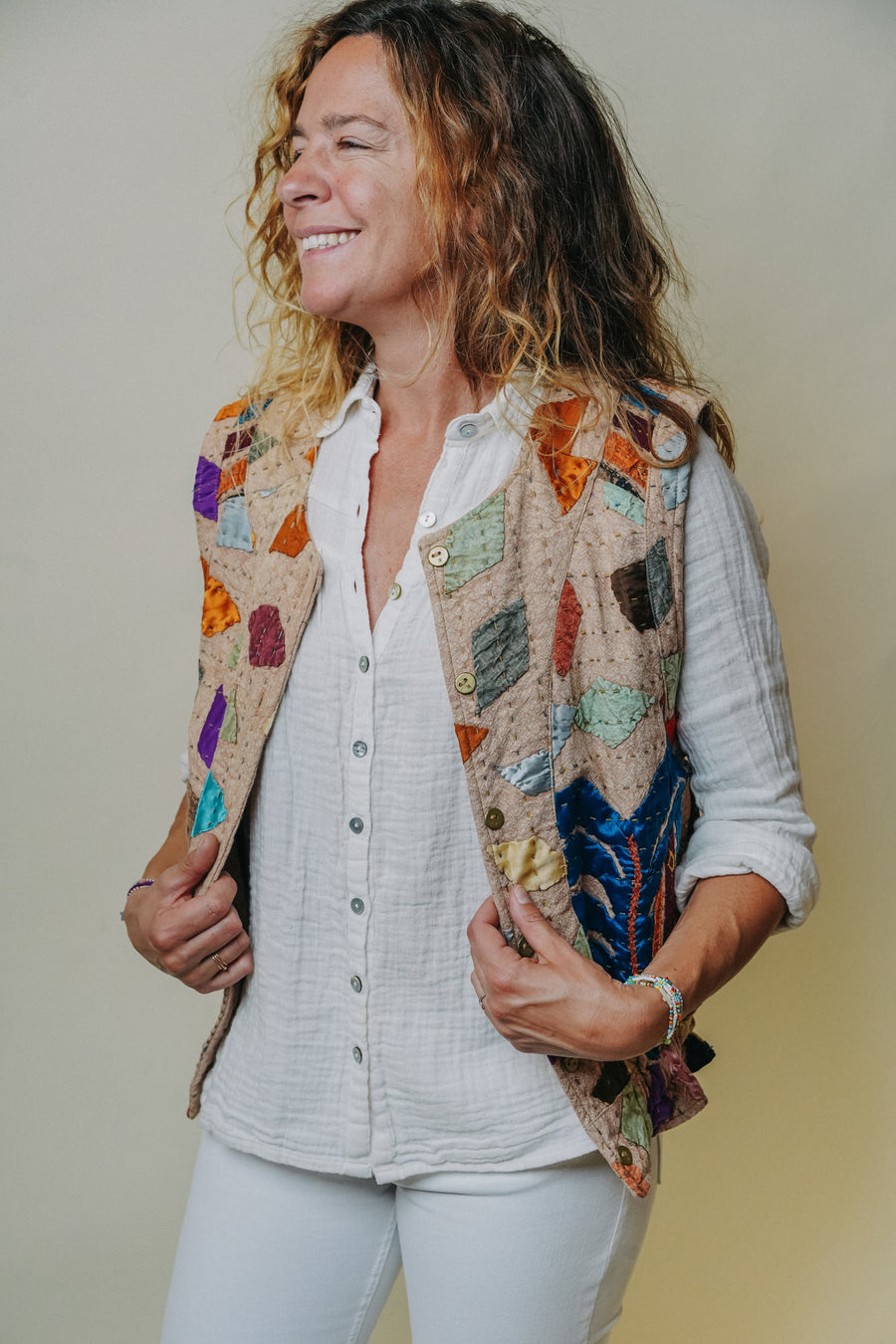 THE BLUE ISLAND - Kantha Vest