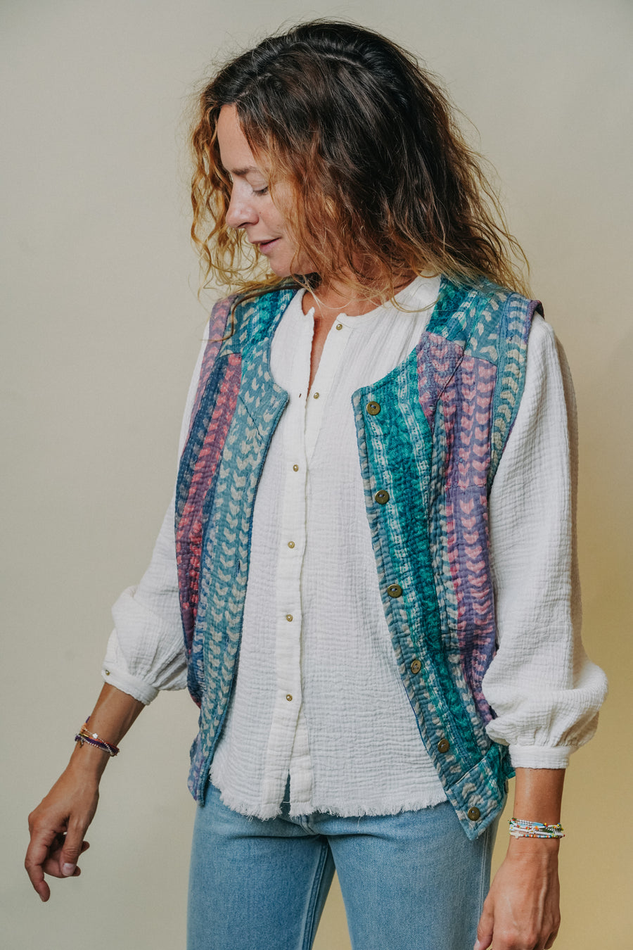 THE BLUE ISLAND - Kantha Vest