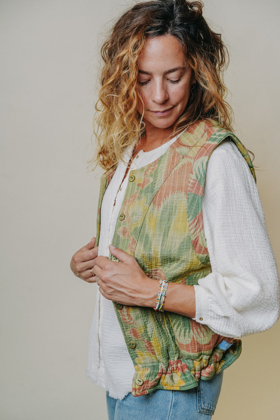 THE BLUE ISLAND - Kantha Vest