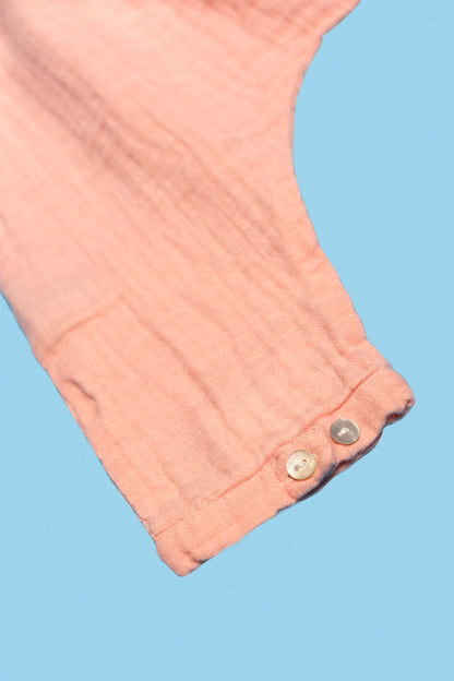 L'ÎLE BLEUE - Pantalon Gaze de Coton Rose