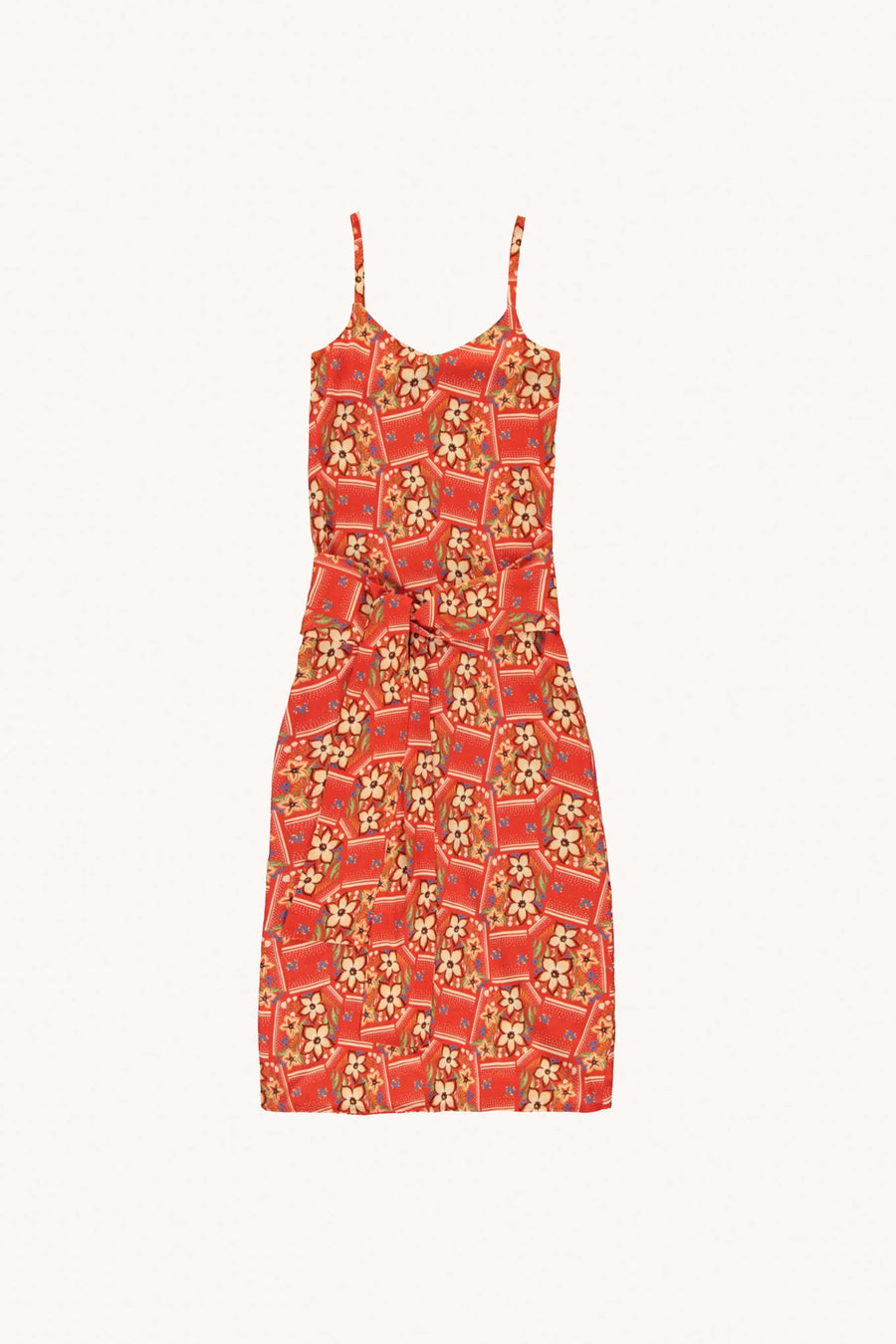 SISTERS DEPARTMENT - ROBE LONGUE À FLEURS ROUGE