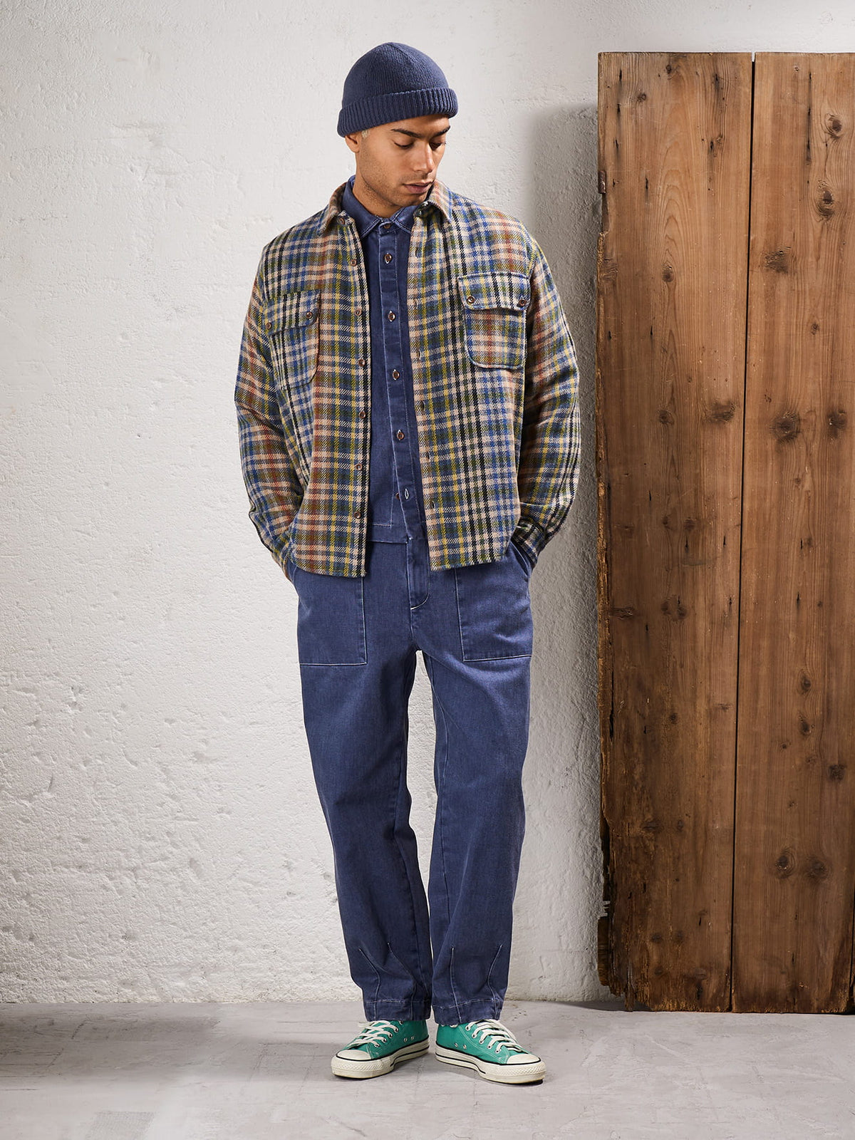 Surchemise homme Madson Camicia Patch à carreaux bleus, sixième vue