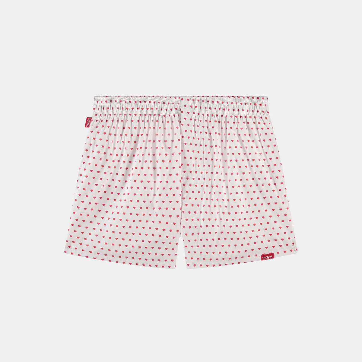 Boxer Pockies Dirty Love rouge en coton bio, vue principale