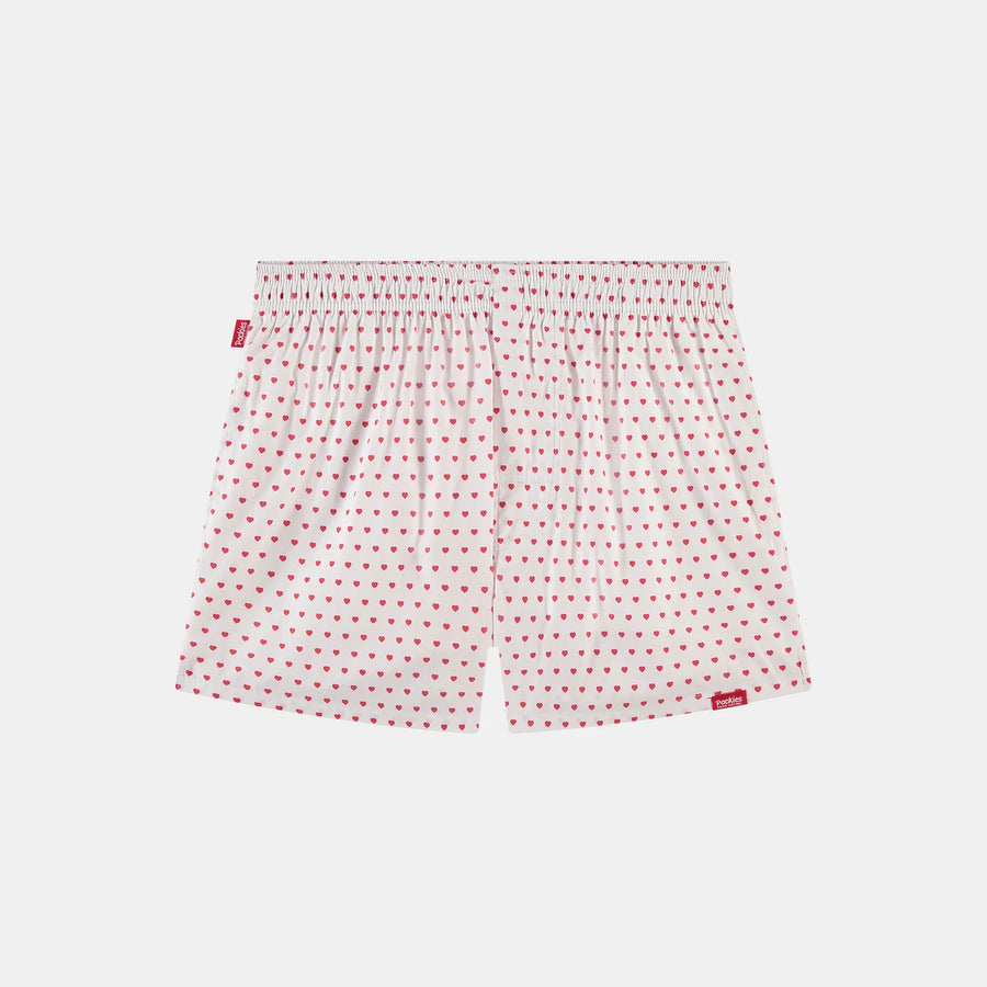 Boxer Pockies Dirty Love rouge en coton bio, vue principale