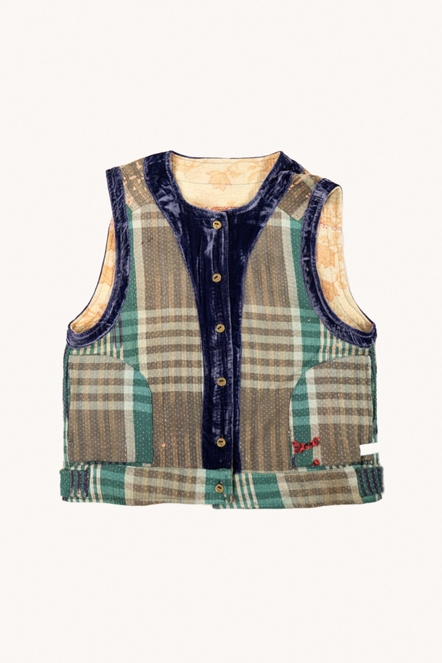 THE BLUE ISLAND - KANTHA SLEEVE VEST