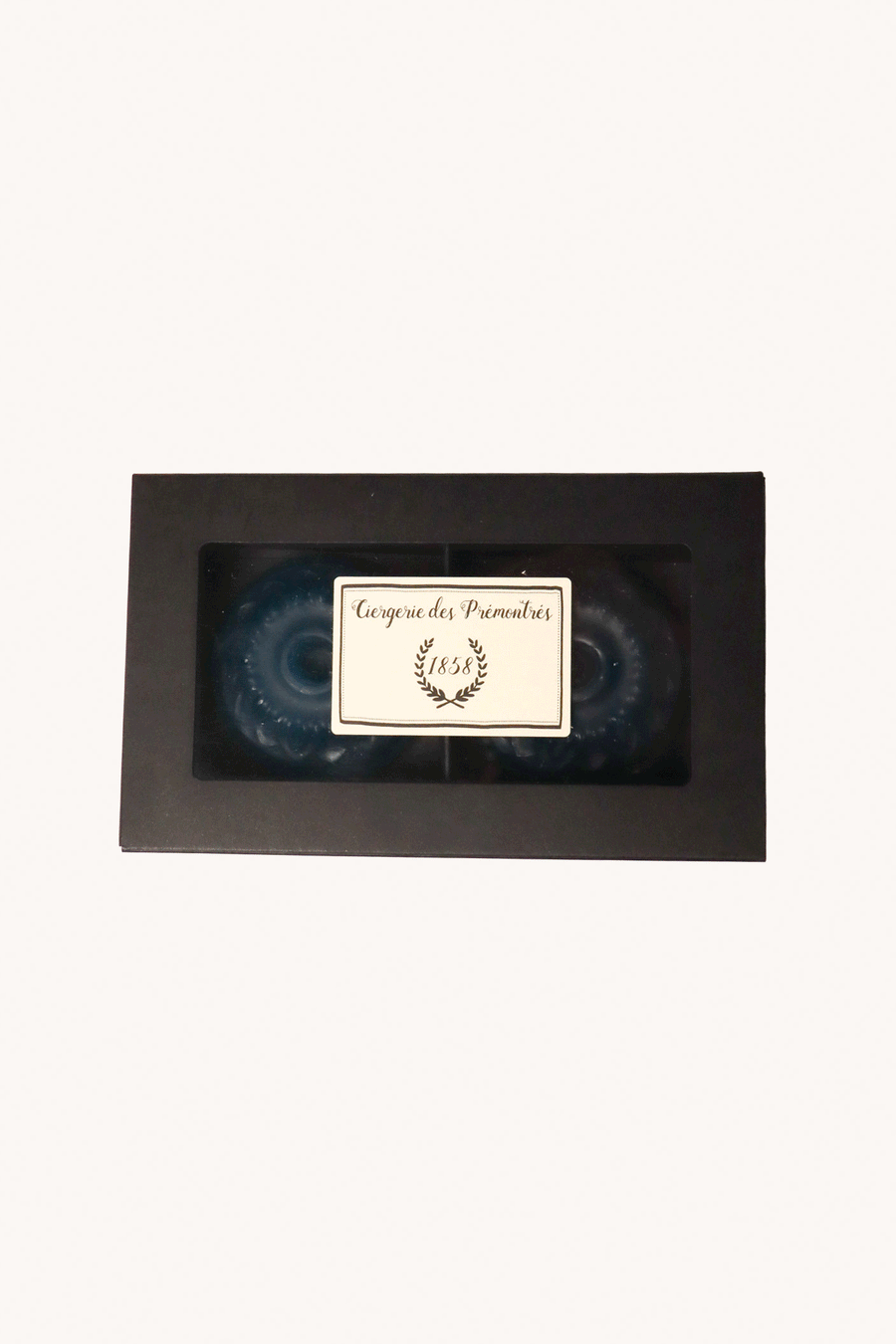 Ciergerie des Prémontrés - Coffret de 2 Bougeoirs Fleuristes Bleu Petrole