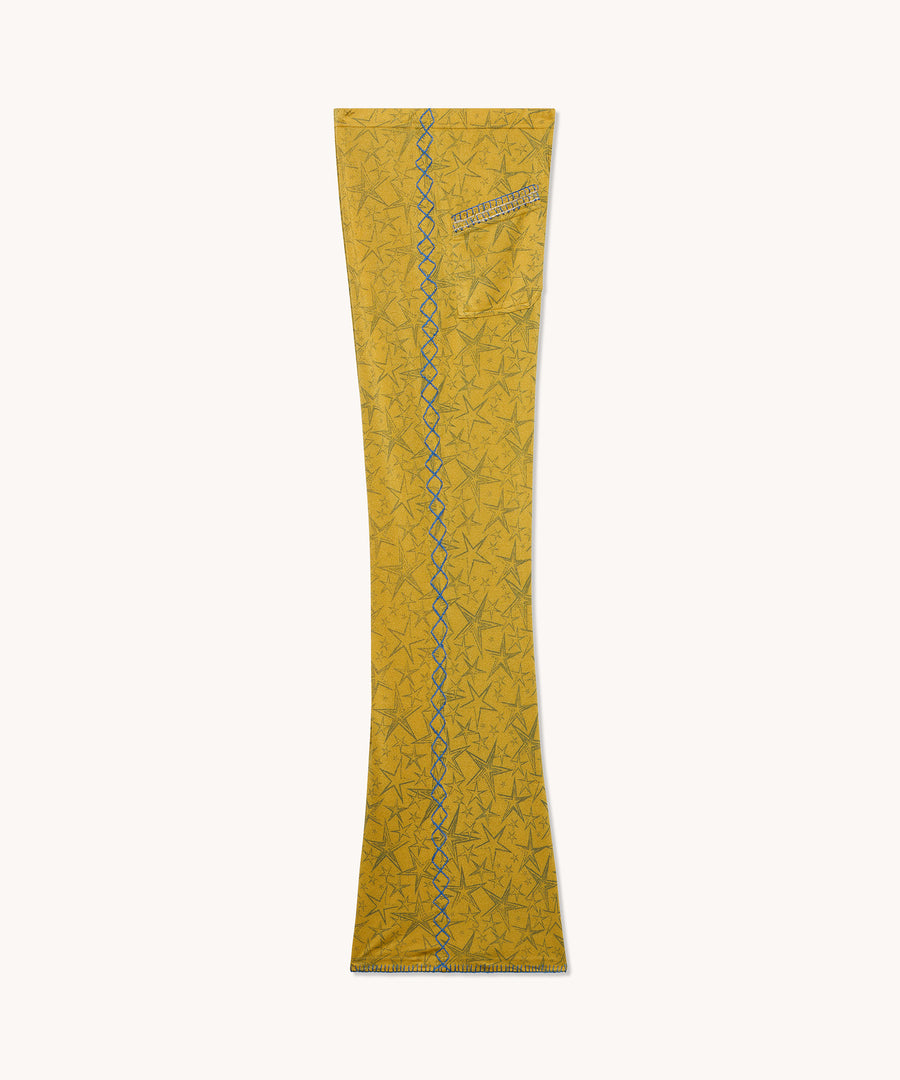 L'ÎLE BLEUE - PANTALON FLARE FEMME FLUIDE JAUNE STYLE 60'S